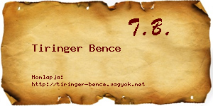 Tiringer Bence névjegykártya
